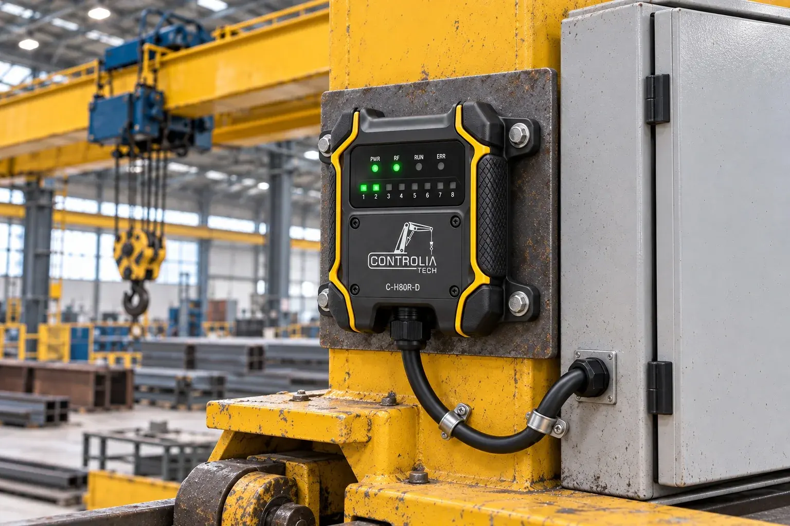 Receiver in a crane hall