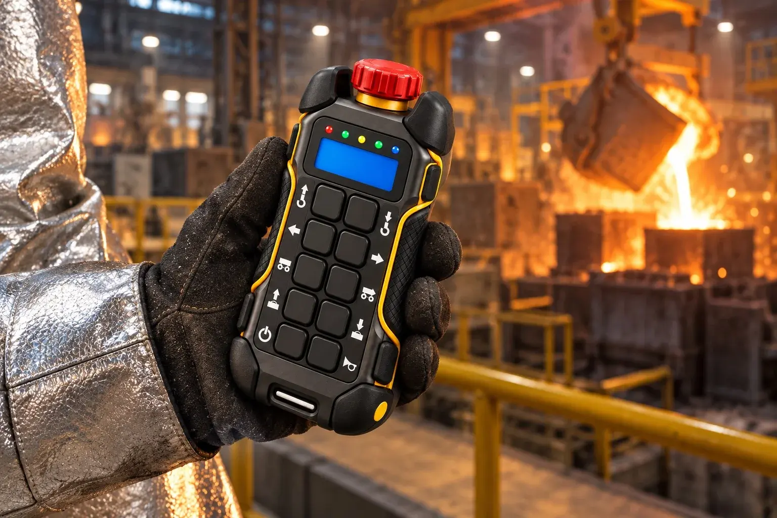 Operator using a remote in a foundry